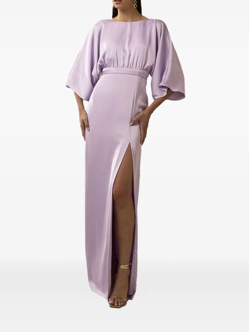 Nicole Miller crew-neck maxi dress - Rosa