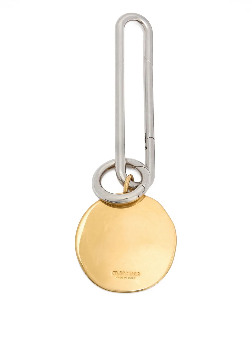 Jil Sander gold-tone round-pendant keyring - Argento