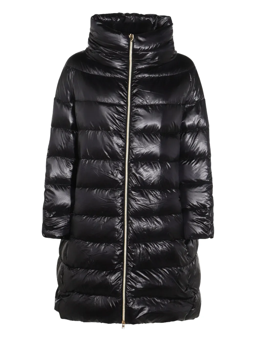 Herno quilted high-neck oversized coat - Nero