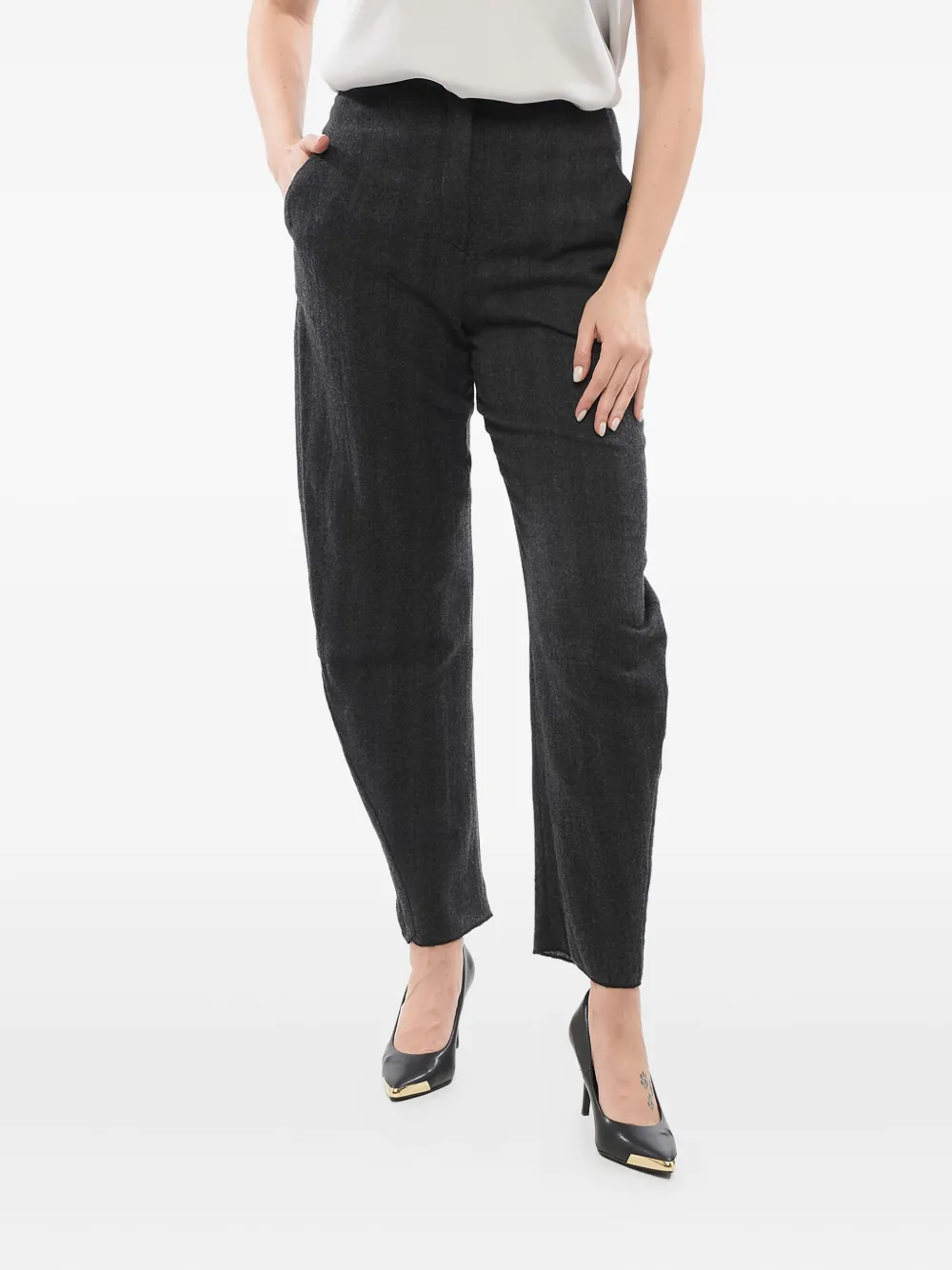 Giorgio Armani high-rise wool trousers - Nero