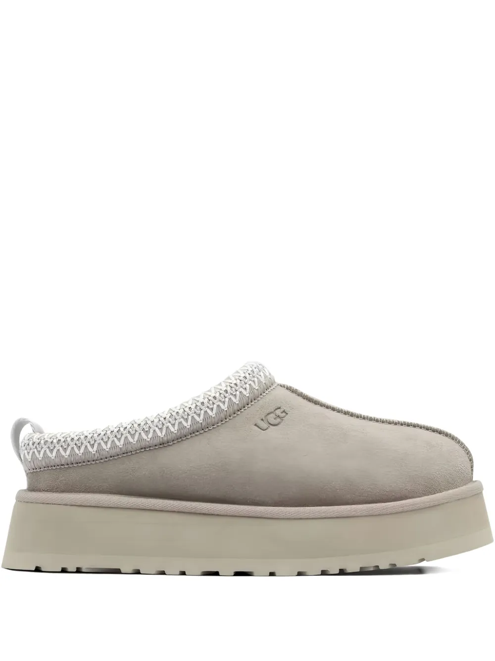 UGG Tazz platform-sole braided-trim slippers - Grigio