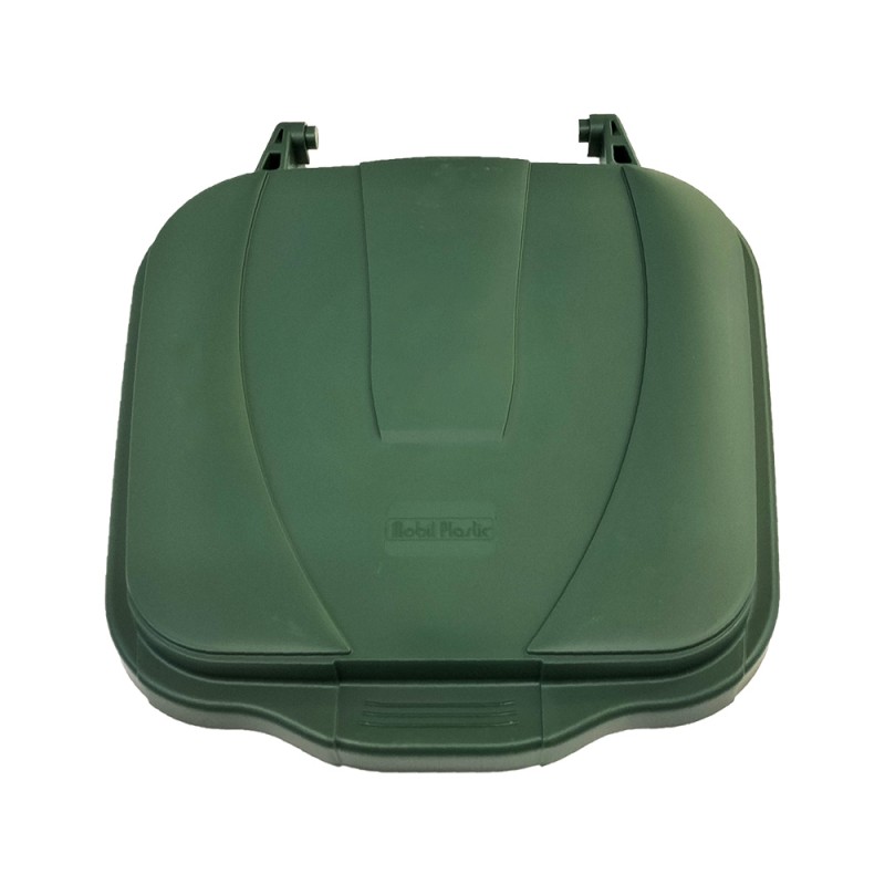 Mobil Plastic Coperchio Bidone Carrellato Verde 100 Lt
