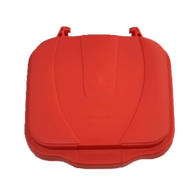 Mobil Plastic Coperchio Bidone Carrellato Rosso 100 Lt