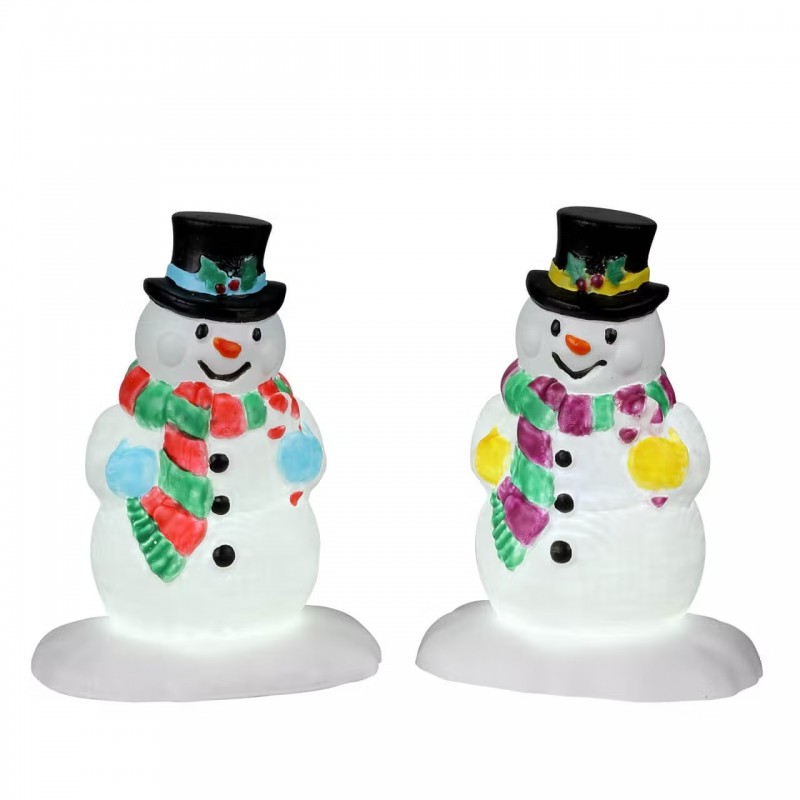 Lemax Soggetto Pupazzi Di Neve Illuminati Set 2 - Lemax