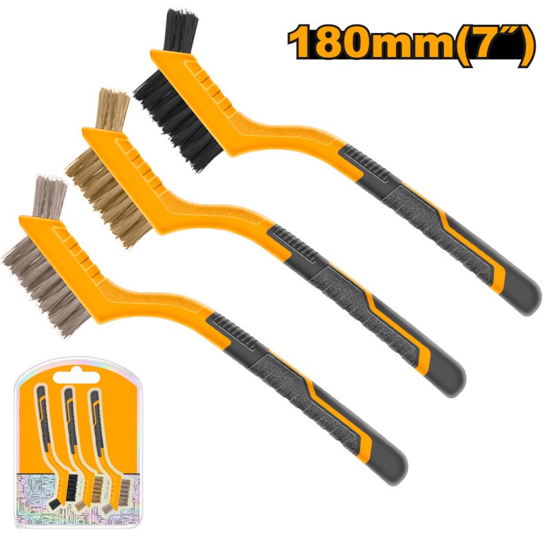 Ingco Set 3 Spazzole Abrasive Con Manico