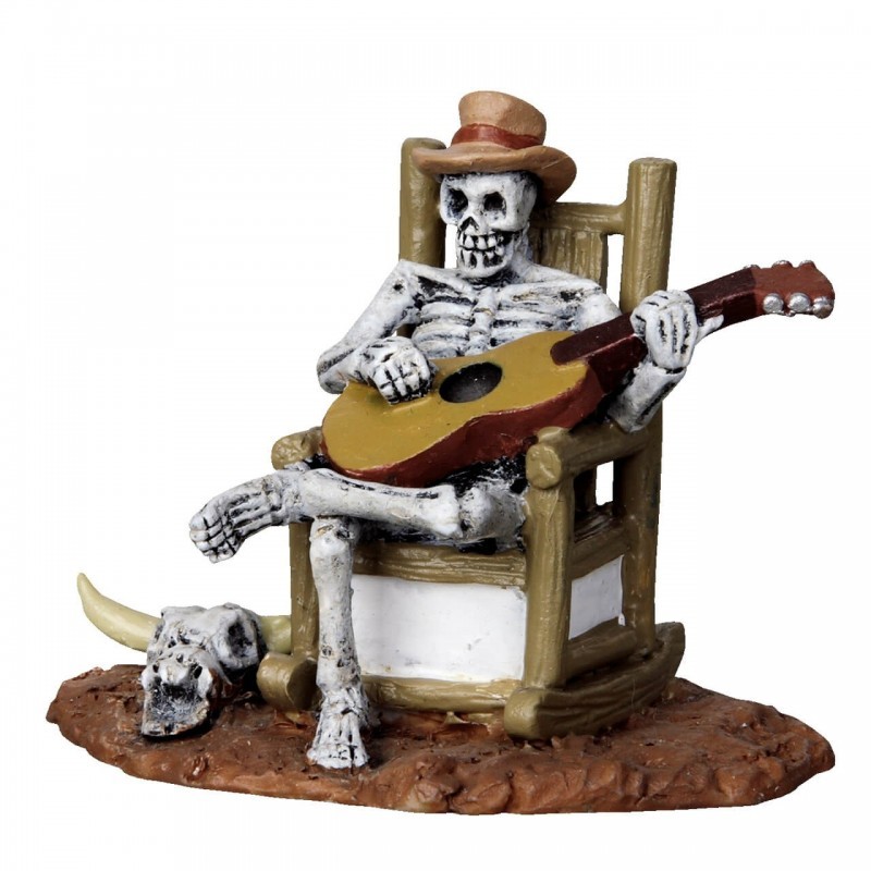 Lemax Soggetto Scheletro Chitarra Halloween Lemax