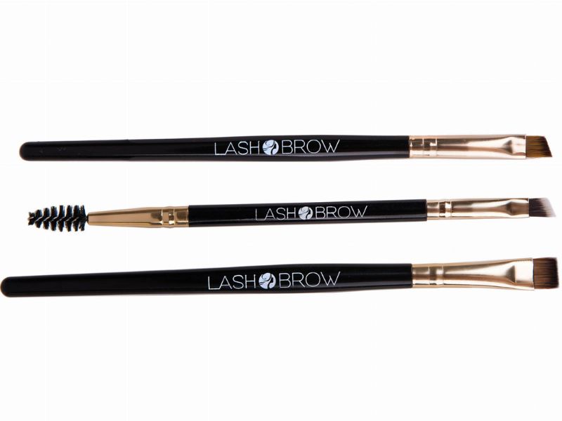 Lash Brow Set di 3 Pennelli Gold