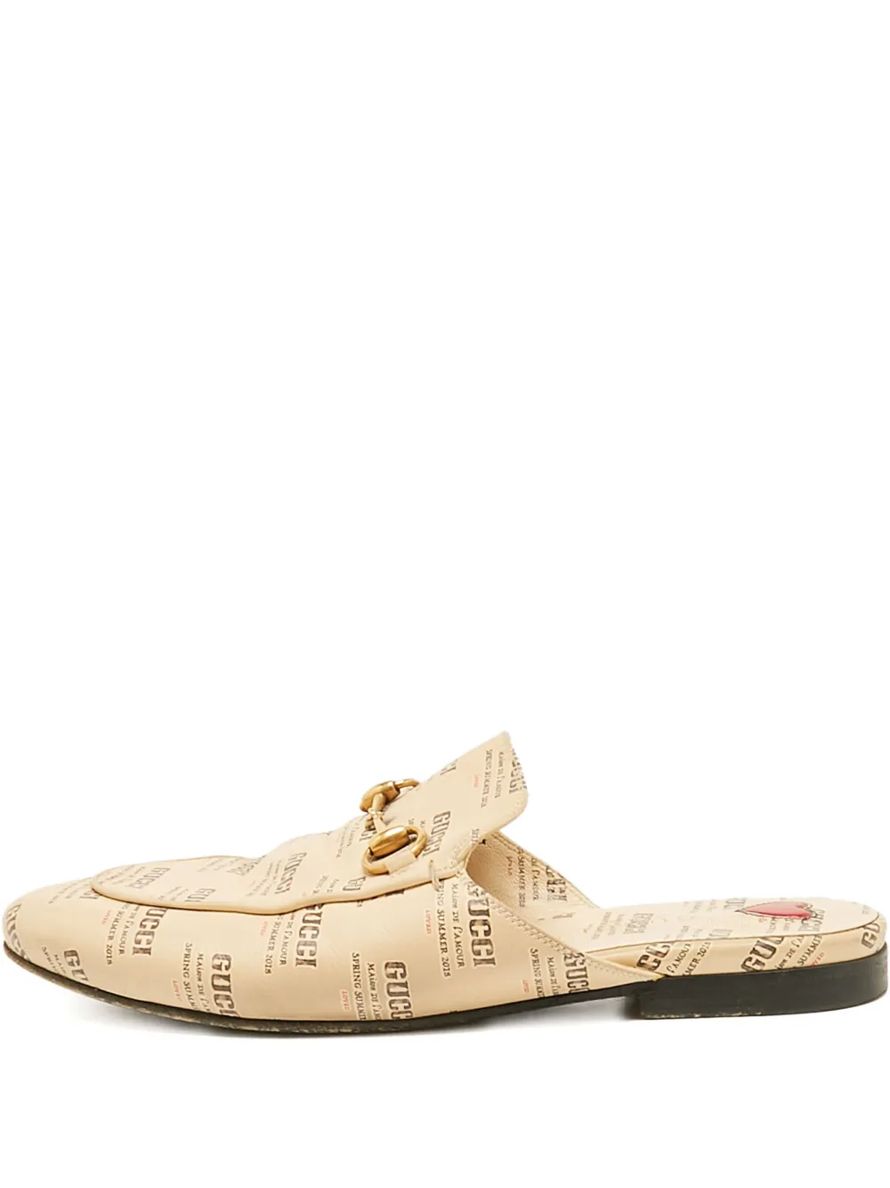 Gucci Pre-Owned logo-print leather mules - Toni neutri