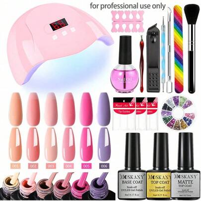 Kit Unghie Kit Unghie Acriliche Kit Lampada Per Unghie Uv Led Con Kit Smalto Per Unghie Kit Immersione Manicure Strumento Kit Spazzola Polvere Per Ung