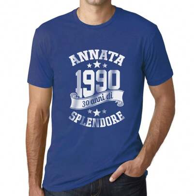 T-shirt da uomo realizzata nel 1990 – Fatto Nel 1990 – T-shirt grafica 34 anni idea regalo 34° compleanno vintage anno 1990 nuova