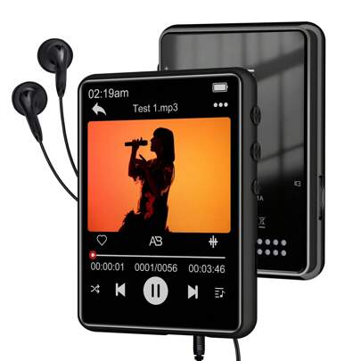 Lettore MP3 con Bluetooth 5.3, SWOFY Lettore MP3 da 64GB con schermo touch, lettore audio digitale portatile con altoparlanti HDS, registrazione, radi