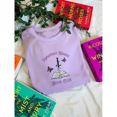 maglietta con tema di libri romantici e fantasiosi / Prodotti merchandising per amanti dei libri romantici e fantastici / maglietta da donna con libri