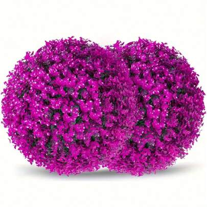 Palline di bosso viola - decorazione topiary artificiale da 40,64 cm con 8 strati di lussureggiante vegetazione, perfetta per patio, cortile, giardino