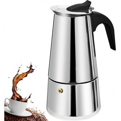 Máquina de café expreso de acero inoxidable for 6 tazas, percoladora superior Italiana, máquina de café moca greca, cocina clásica de inducción for th