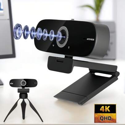 Webcam 2K 4K 1080P per PC, telecamera web con microfono, messa a fuoco automatica, Full HD 1080P, per computer