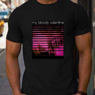Maglietta da uomo My Bloody Valentine Loveless Tribute Valentine, 1 pezzo 220gsm girocollo casual pesante in puro cotone