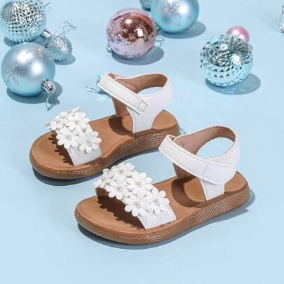 Sandali decorativi bianchi e carini per bambini