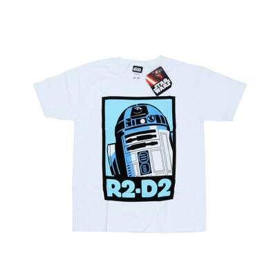Maglietta con cartellone di R2D2 per ragazzi (bianca)