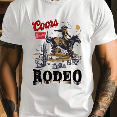 T-shirt estiva da uomo Coors Rodeo, 220 g/m², puro cotone, a maniche corte e scollo tondo (1 pezzo)