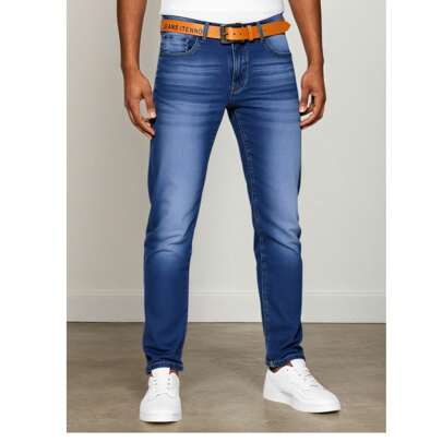 Jeans da uomo - Cintura inclusa gratuitamente - Jeans slim fit - Jeans a gamba dritta - Jeans stretch - Jeans blu - Pantaloni in denim - Jeans versati