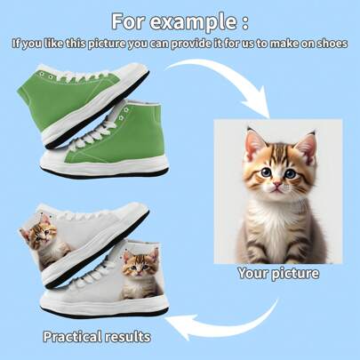 1 Paio di Sneaker Personalizzate, Sneaker Con Foto Personalizzate, Sneaker Con Suola Spessa Personalizzate, Scarpe Di Tela Personalizzate, Sneaker Con