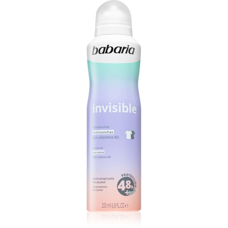 Babaria Deodorant Invisible Antitraspirante Spray Contro Le Macchie Bianche E Gialle 200 Ml
