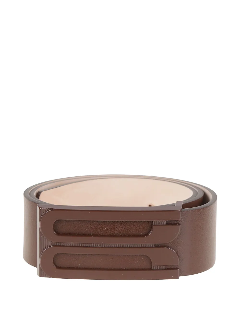 Victoria Beckham logo-plaque leather belt - Marrone