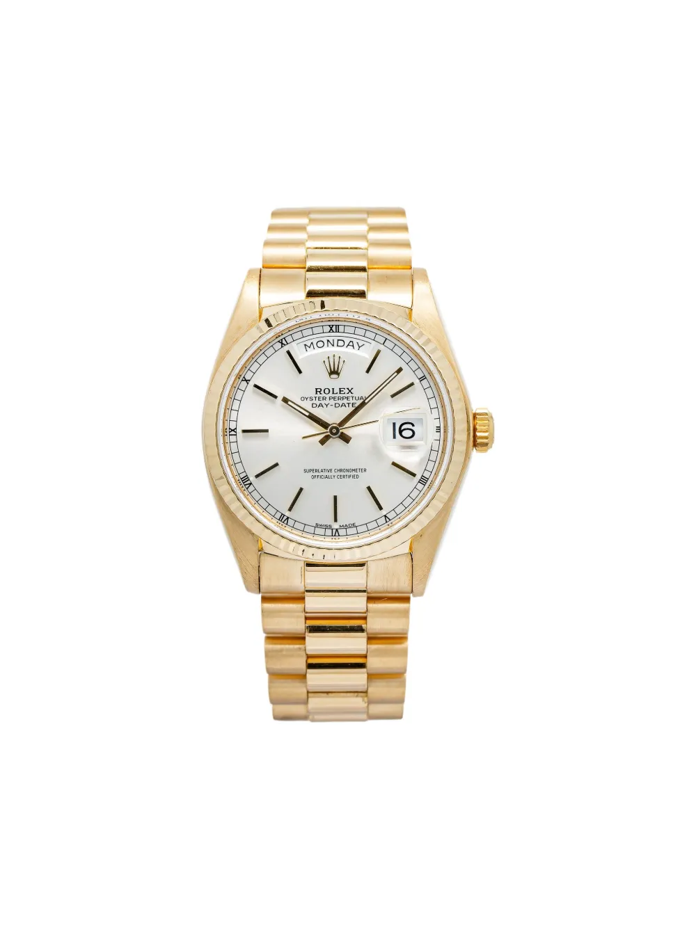 Rolex Gold DayDate Fluted 36mm - Bianco