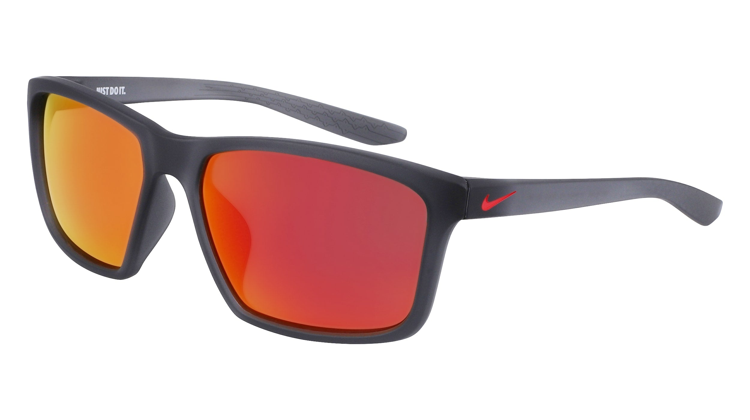 Nike Unisex Nike Valiant M Fj1998 021 Occhiali Da Sole Plastica Grigio Opaco Rosso Squadrata  Specchiato