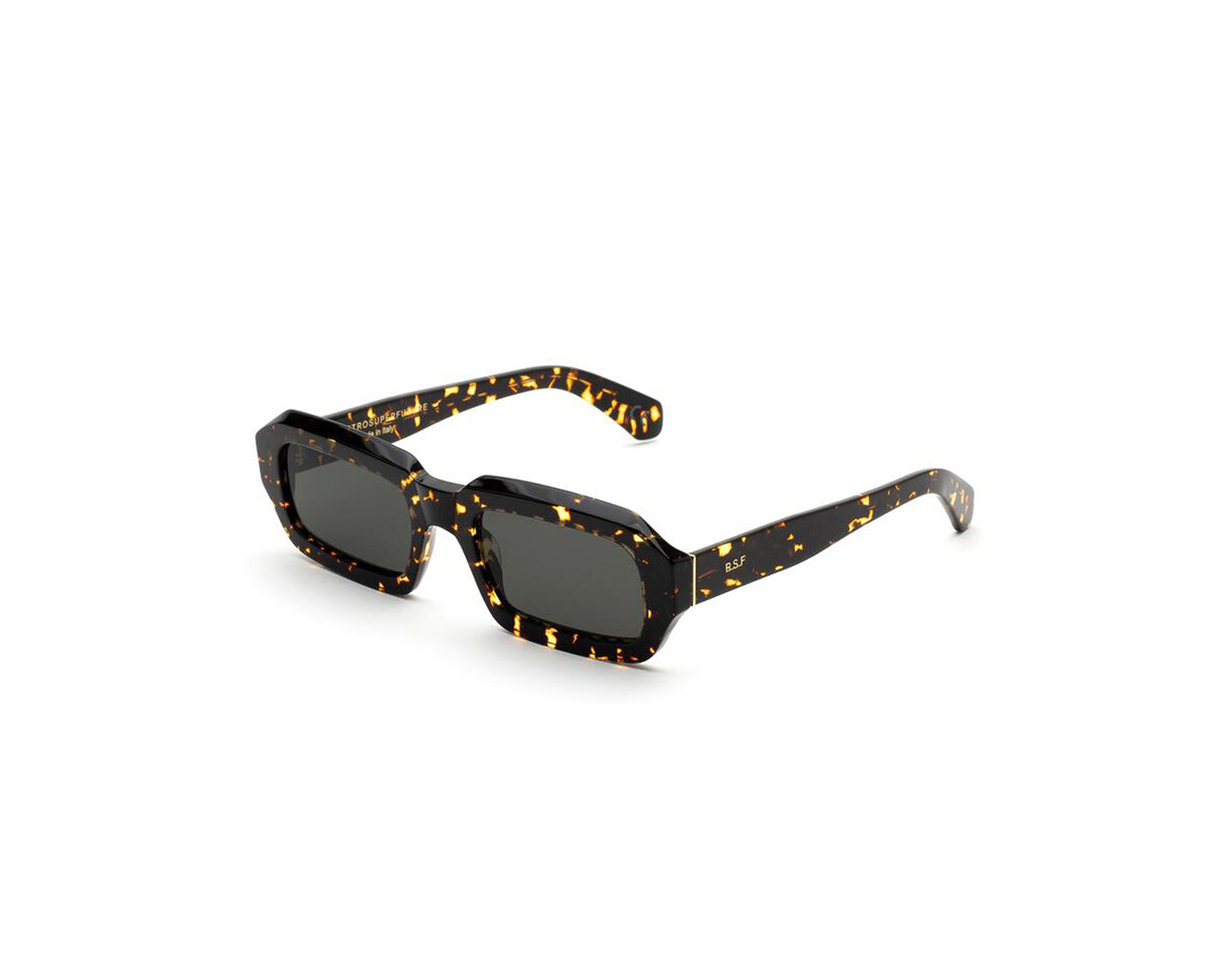 Retrosuperfuture Unisex Qx3 Fantasma Havana Maculata Occhiali Da Sole Acetato Havana Nero Squadrata Normale
