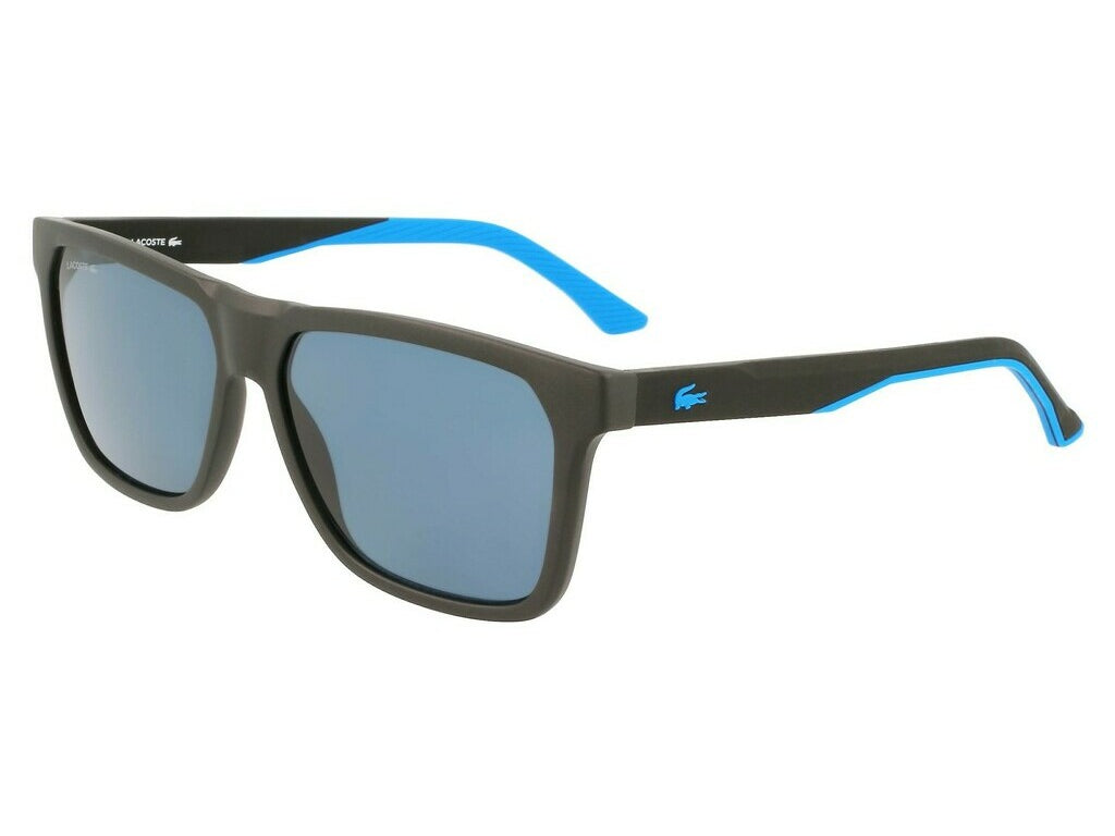 Lacoste Uomo L972S 002 Occhiali Da Sole Plastica Nero-Opaco Blu Squadrata