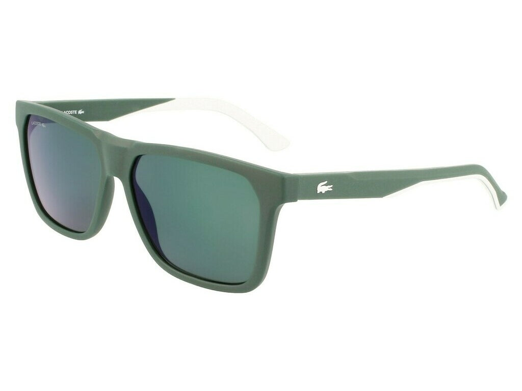 Lacoste Uomo L972S 301 Occhiali Da Sole Plastica Verde Opaco Verde Squadrata