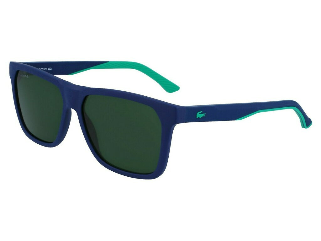 Lacoste Uomo L972S 401 Occhiali Da Sole Plastica Blu Opaco Verde Squadrata