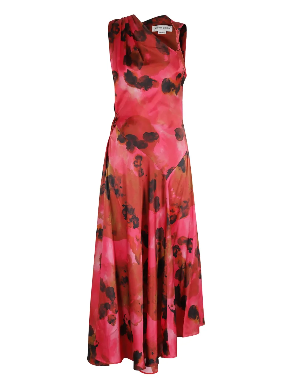 Victoria Victoria Beckham asymmetric floral print dress - Rosso