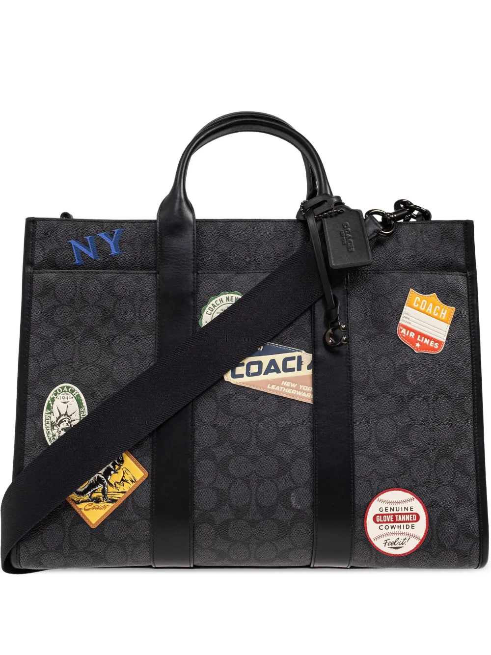 Coach patch-detail tote bag - Nero