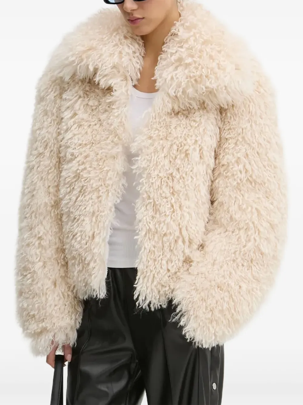Fiorucci teddy high-neck jacket - Toni neutri