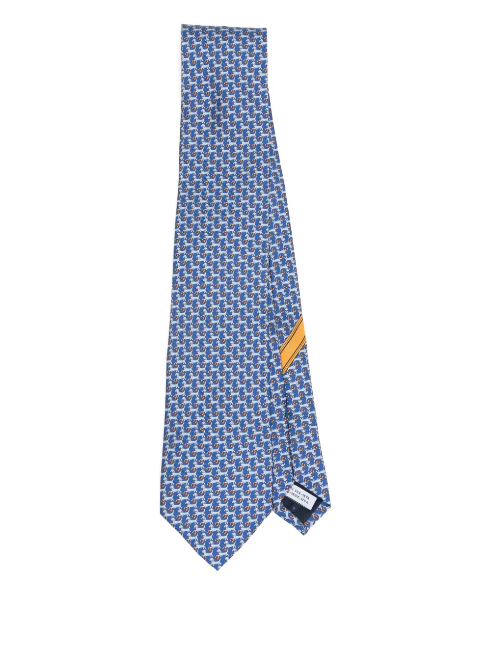Ferragamo printed silk tie - Blu