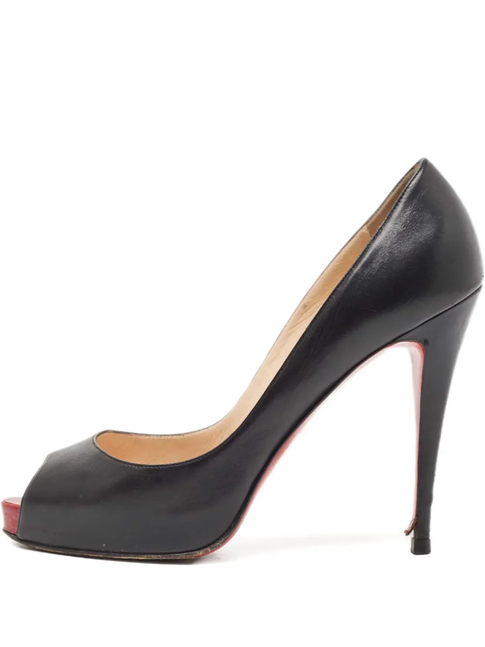 Christian Louboutin Pre-Owned 130mm leather peep-toe pumps - Nero