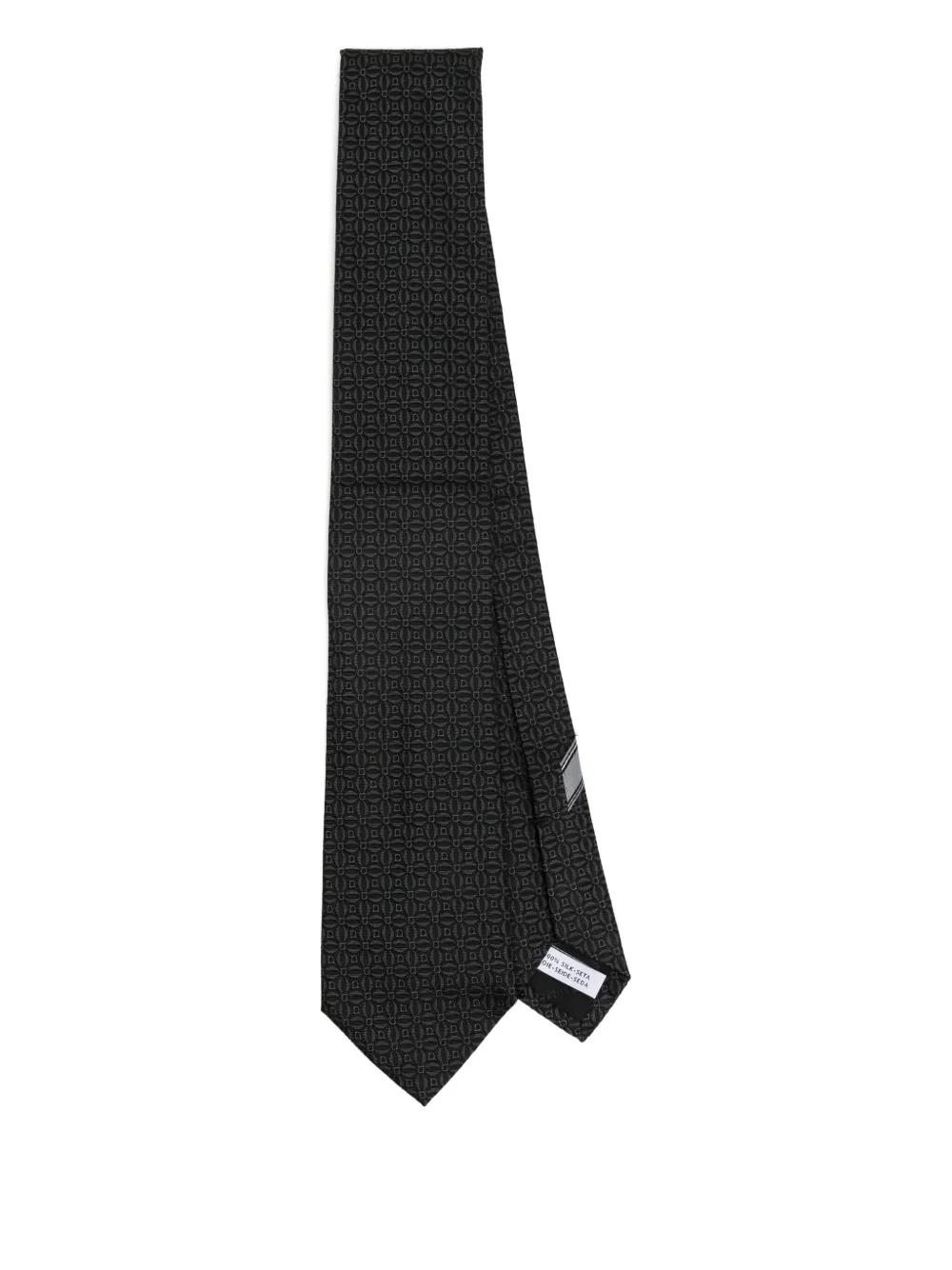 Ferragamo Gancini-print silk tie - Nero