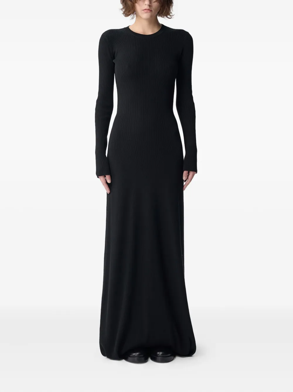 Ann Demeulemeester Eva open-back ribbed maxi dress - Nero