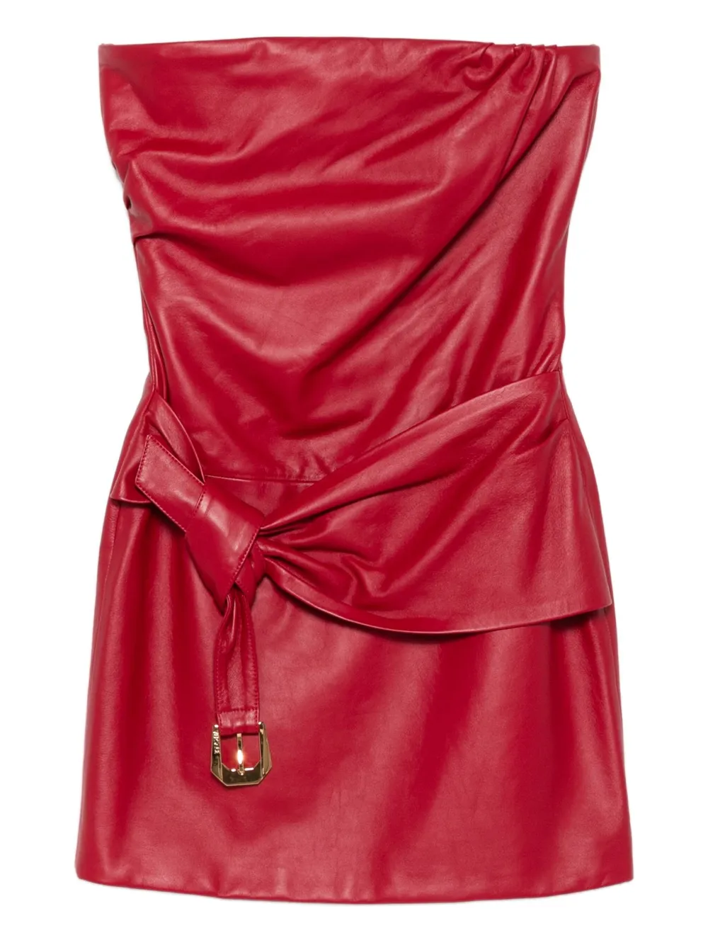 Versace belted strapless mini dress - Rosso