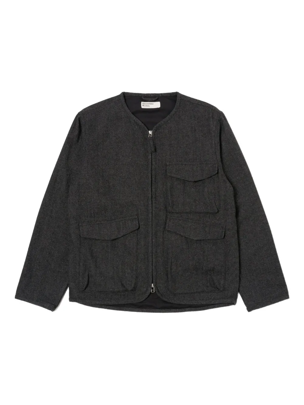 Universal Works collarless jacket - Grigio