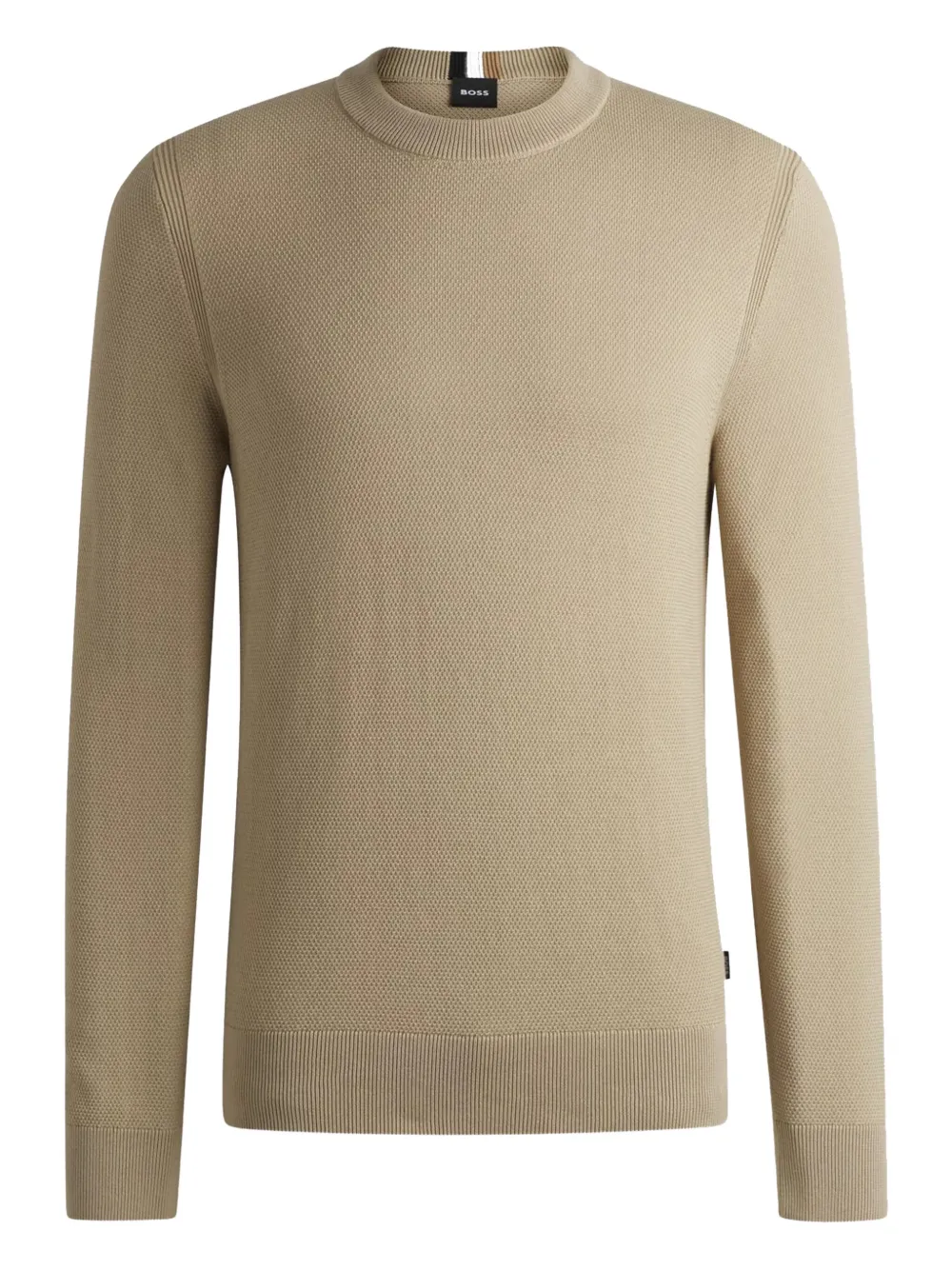 BOSS textured cotton sweater - Toni neutri