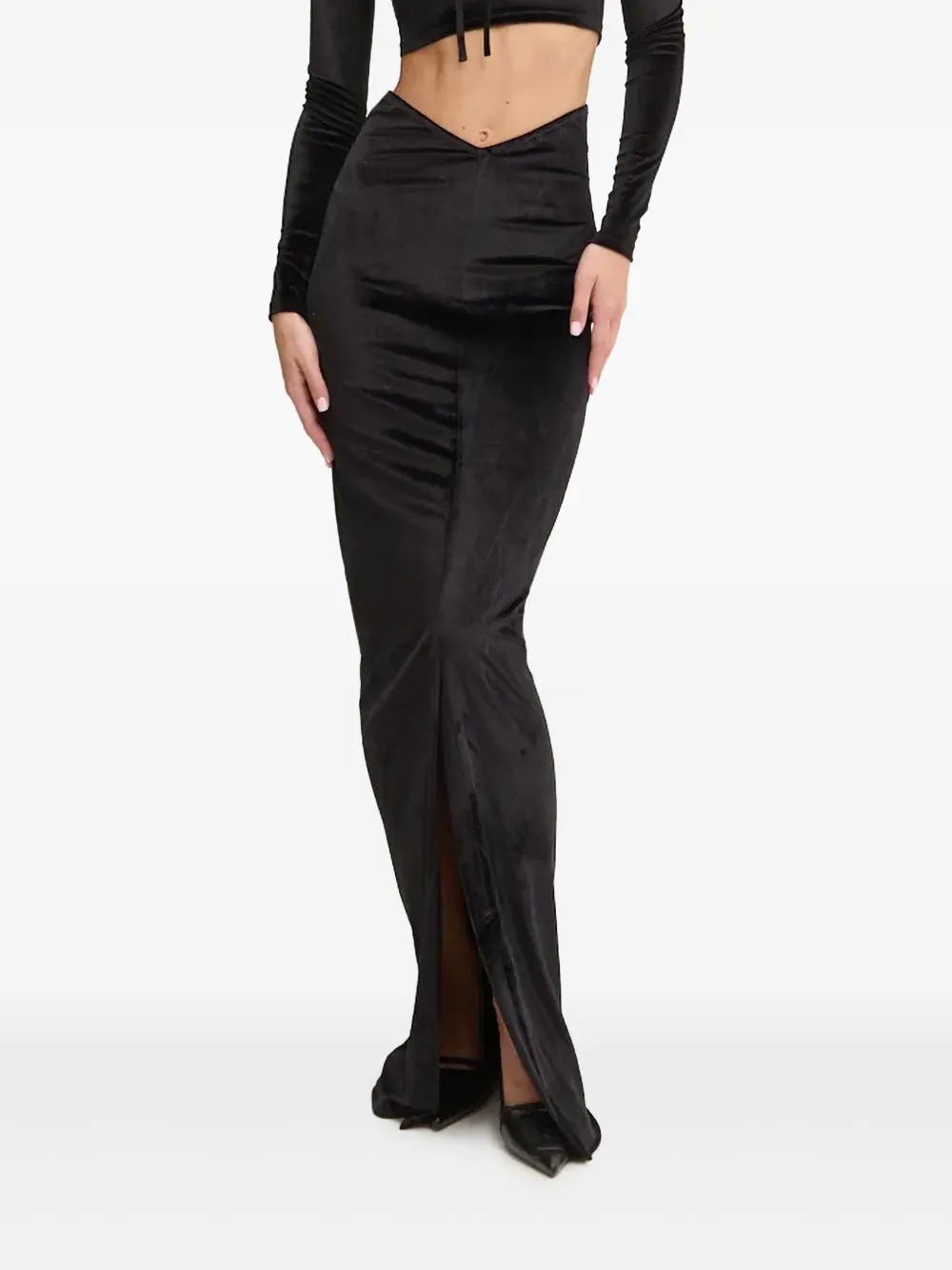 Fiorucci velvet maxi skirt - Nero
