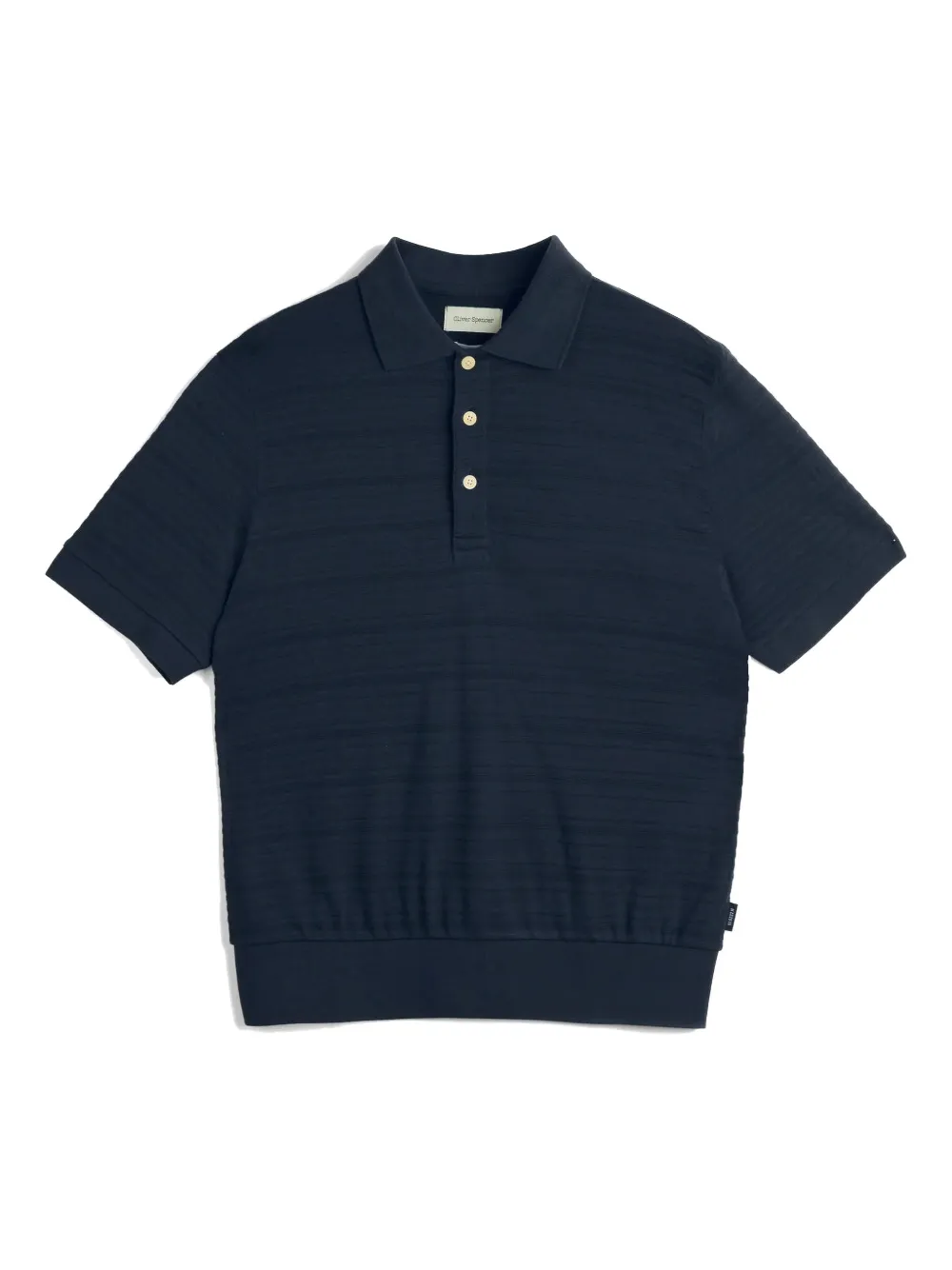 Oliver Spencer textured polo shirt - Blu