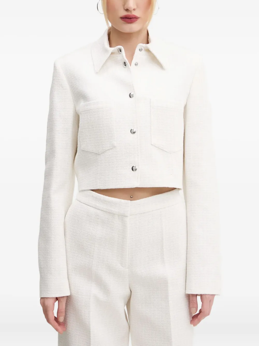 HUGO tweed shirt jacket - Bianco