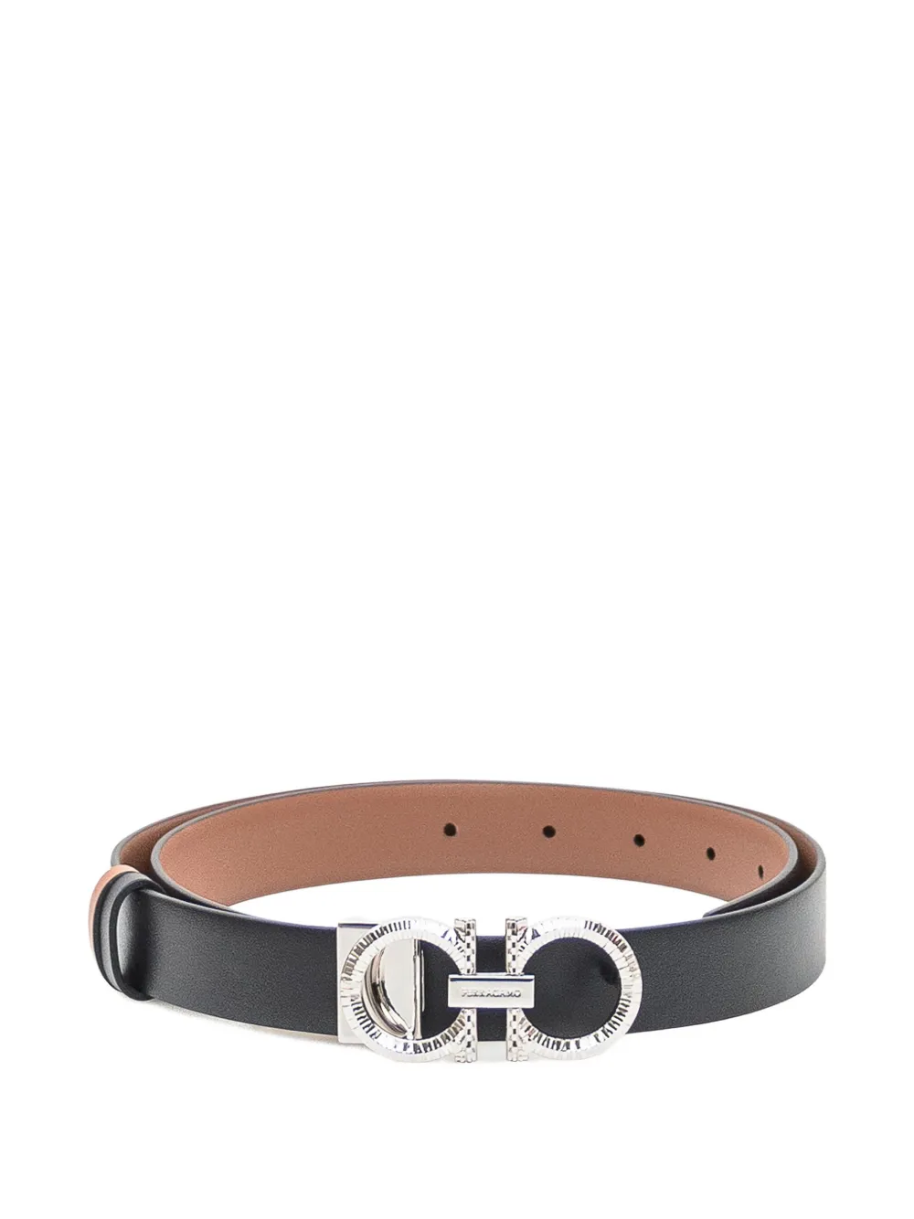 Ferragamo Gancini-buckle leather belt - Nero
