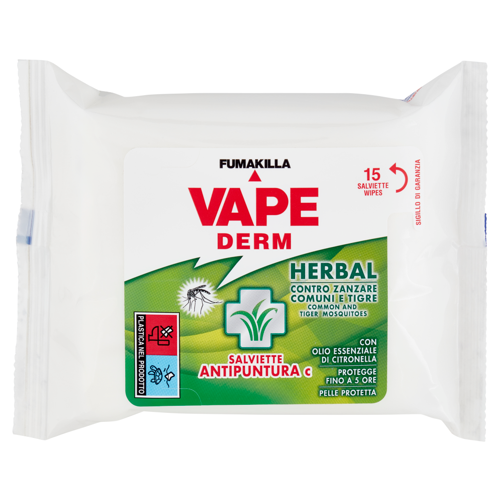 Vape Herbal Salviette Antizanzare 15 Pezzi - -