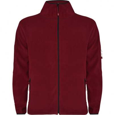 Giacca in pile con chiusura lampo intera da uomo (Garnet)