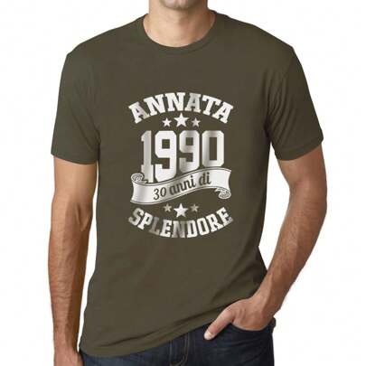 T-shirt da uomo realizzata nel 1990 – Fatto Nel 1990 – T-shirt grafica 34 anni idea regalo 34° compleanno vintage anno 1990 nuova